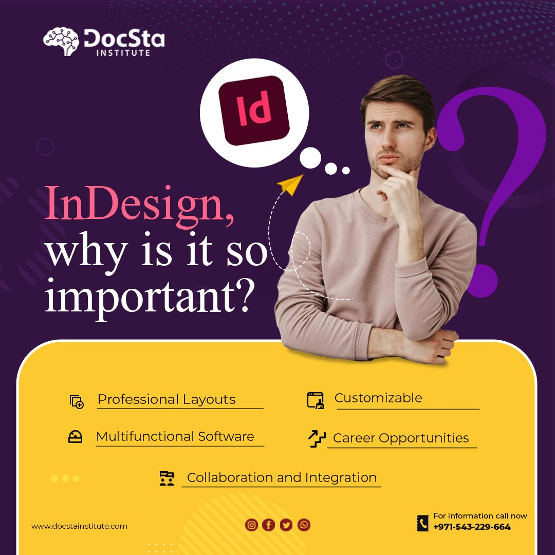 DocstaInstitute's tweet image. InDesign: Ignite creativity, streamline workflow, industry standard
#InDesignTips #InDesignTutorials #InDesignTricks #InDesignSecrets #InDesignHowTos #InDesignCC #InDesignBeginners #InDesignIntermediate #InDesignAdvanced #InDesignDesign #InDesignLayout