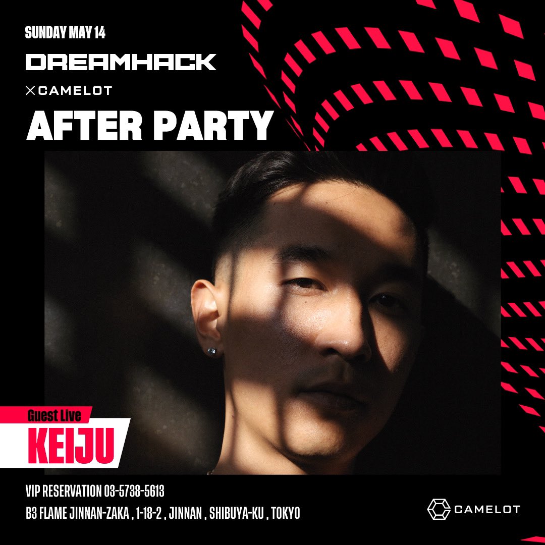 club_camelot's tweet photo. 👑NEWS👑
2023.5.14(sun)
【DREAMHACK AFTERPARTY】
21:00〜4:30

Esportsをはじめ、新しいプロダクトの展示などを複合的に展開する「DreamHack Japan」の公式アフターパーティーを明日開催✨ 

SP GUESTにKEIJUの出演が決定🔥

@DreamHackJapan 
https://t.co/pSGwoK8ghD https://t.co/au2AcNGEvs