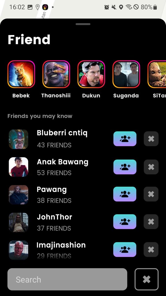 Marvfess's tweet photo. [MarvAds]

komen dibawah kalian bisa tau ga refrensi dari nama nama dibawah?😏

Yok cari temen P adu teori marvel! Tinggal add dari rekomendasi teman! bisa punya sahabat / pacar. Sudah ada di App Store &amp; Play Store👇

https://t.co/tNhgUhwyy1

#penggantizenly #jagatapp #socialmap https://t.co/Fwqvd9TPr9