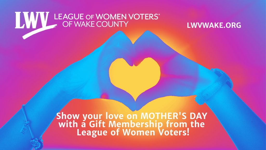 Do you want to show your love and appreciation to someone special this Mother's Day? 

Give her a gift that educates and empowers—a gift membership to the League of Women Voters of Wake County! Go to bit.ly/LWV-WakeGiftMe… 

#MothersDay2023 #WeLoveOurMembers #mothersdaygift