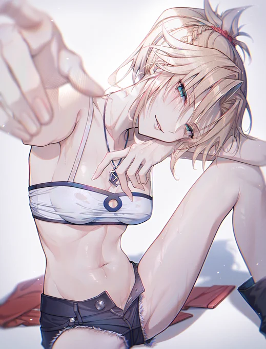 モーさんと運動後の休憩  #FGO モードレッド