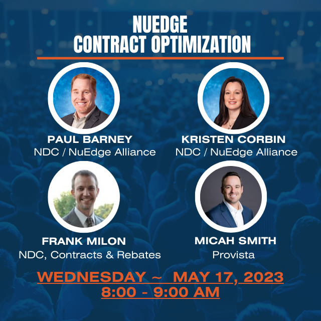 NuEdge_Alliance's tweet photo. Have you signed up? You don't want to miss this informative session: NuEdge Contract Optimization.
#NuEdgeAlliance
#Provista
#SIMPOW https://t.co/p1x9C8lHO2