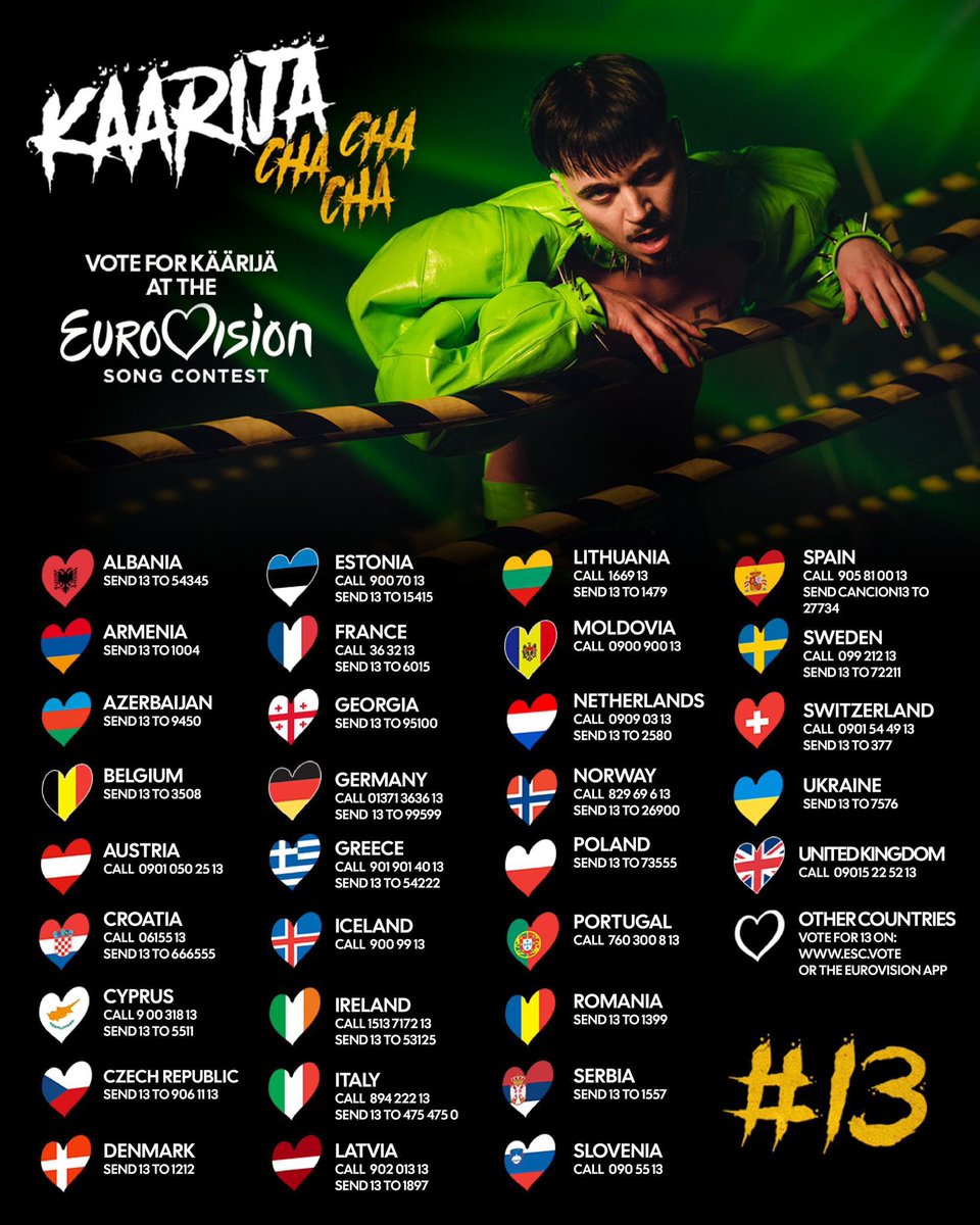 EUROPE!! HERE’S HOW YOU VOTE FOR FINLAND TONIGHT!!! 🇫🇮🔥💚CHA CHA CHA!!!! 🙌
#Eurovision #Eurovision2023