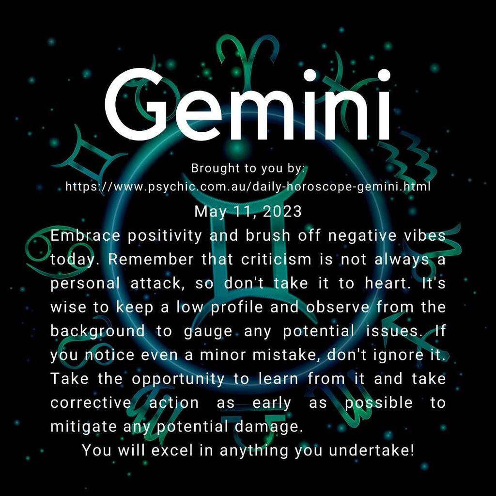 taurus2day's tweet photo. Full Gemini Horoscopes Link In Bio 
---
#horoscope #gemini #geminihoroscope #geminihoroscopes #astrology #mayhoroscope #dailyhoroscope #psychic https://t.co/cfqJ20l1jo https://t.co/qIke2Pmhxs