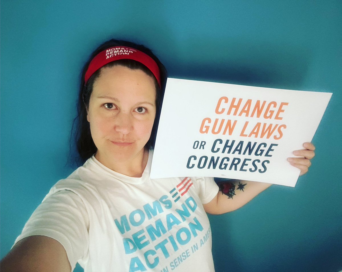 Here I am in my oldest @momsdemand shirt, *still* #FedUp with Congress’s inaction on gun violence. This #MothersDay I want the Bipartisan Assault Weapons Ban reinstated. #NotOneMore