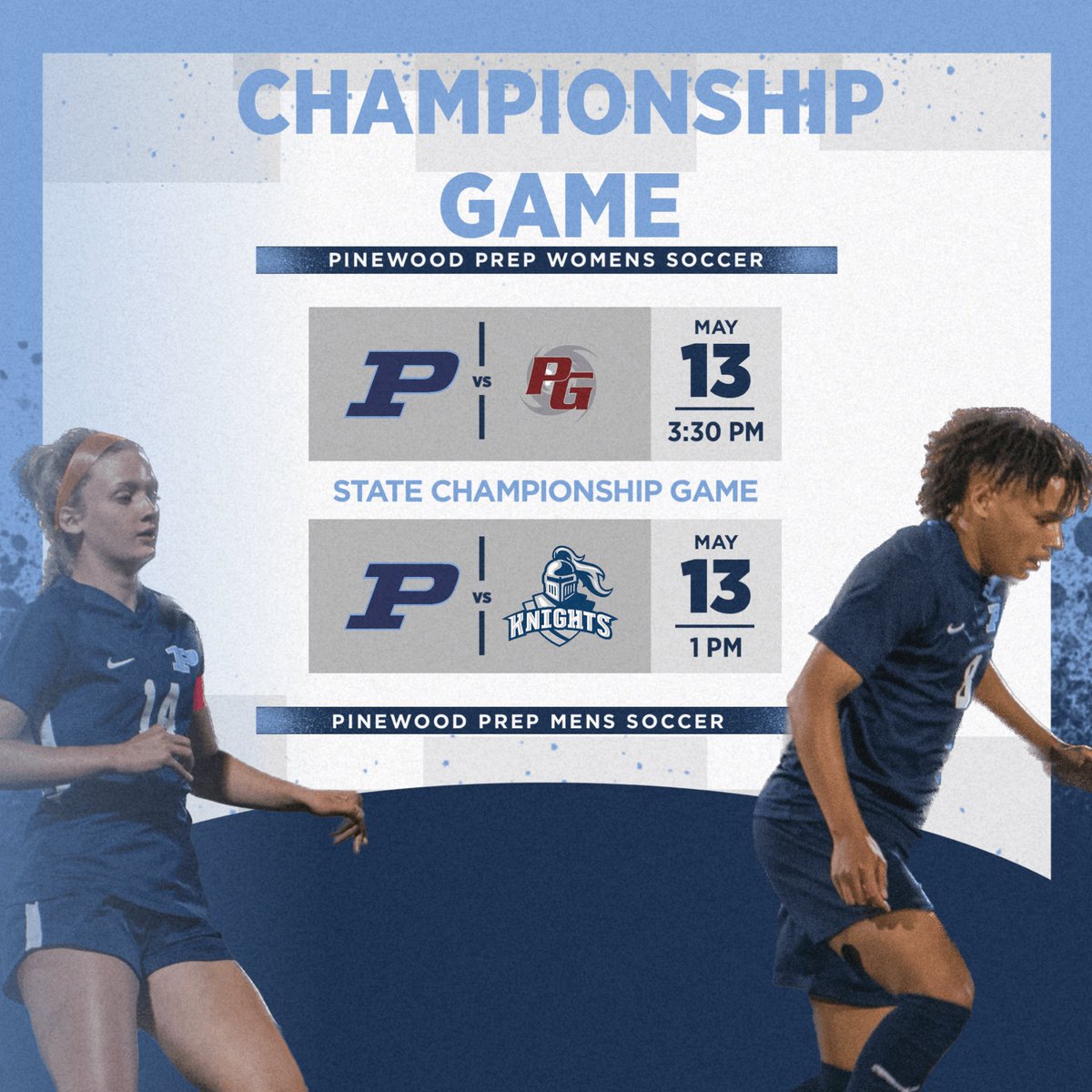 Gameday! Varsity Men’s and Women’s Soccer are playing for SCISA State Championships today at Cardinal Newman! #GoPanthers