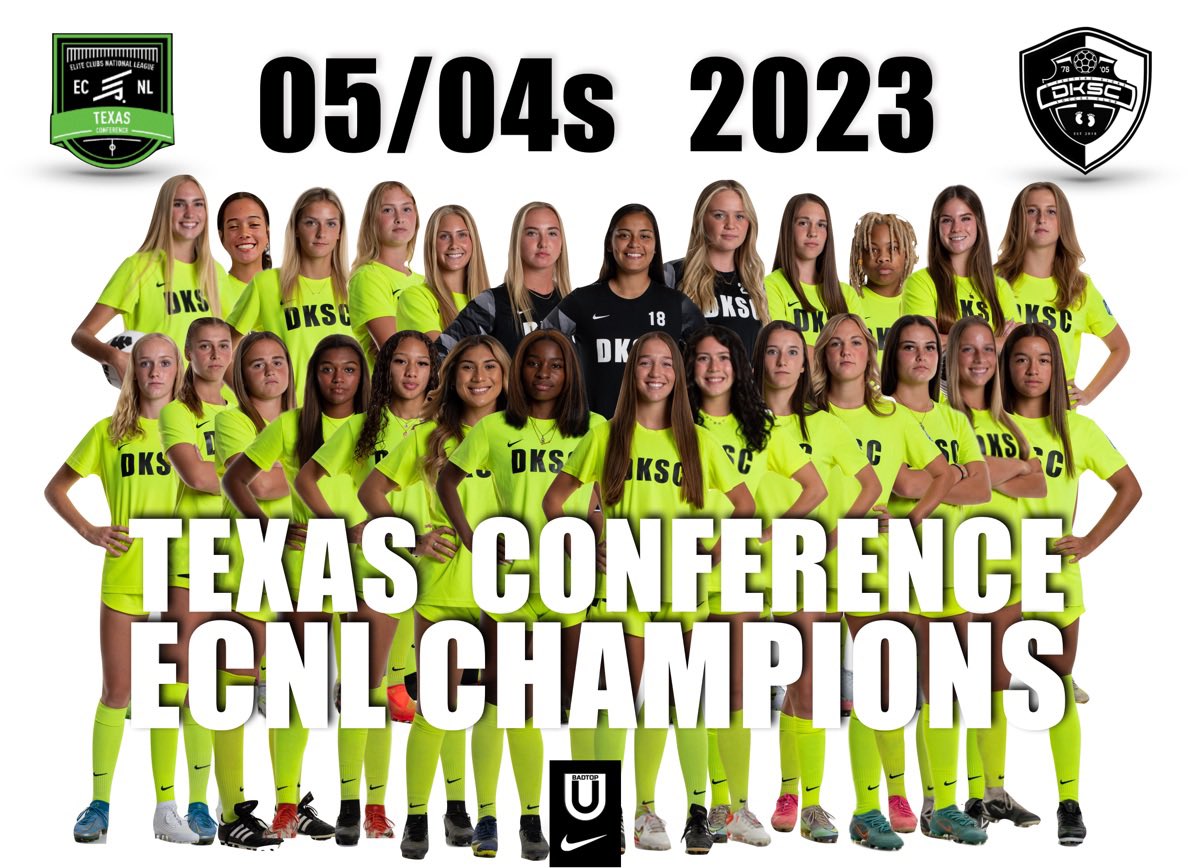 DKSC ECNL 05-04 BADTOP U (@dksc_u1819_ecnl) on Twitter photo ๐ฃ๐จ05/04 ECNL TEXAS Conference CHAMPIONS! We officially clinched & punched our ๐๏ธ to San Diego for the ECNL Champions League playoffs June 24-29! ๐ค๐ฅณ We canโt wait!!
.
<a href="/DKSC_official/">D'Feeters Kicks Soccer Club</a> #dkscproud <a href="/ECNLgirls/">ECNL Girls</a> <a href="/EcnlTexas/">ECNL Girls Texas Conference</a> <a href="/TopDrawerSoccer/">TopDrawerSoccer</a> <a href="/TheSoccerWire/">SoccerWire</a> <a href="/PrepSoccer/">Prep Soccer โฝ๏ธ</a> <a href="/ImYouthSoccer/">ECNL/GA/Recruiting/College Soccer</a> ๐ฃ๐จ05/04 ECNL TEXAS Conference CHAMPIONS! We officially clinched & punched our ๐๏ธ to San Diego for the ECNL Champions League playoffs June 24-29! ๐ค๐ฅณ We canโt wait!!
.
<a href="/DKSC_official/">D'Feeters Kicks Soccer Club</a> #dkscproud <a href="/ECNLgirls/">ECNL Girls</a> <a href="/EcnlTexas/">ECNL Girls Texas Conference</a> <a href="/TopDrawerSoccer/">TopDrawerSoccer</a> <a href="/TheSoccerWire/">SoccerWire</a> <a href="/PrepSoccer/">Prep Soccer โฝ๏ธ</a> <a href="/ImYouthSoccer/">ECNL/GA/Recruiting/College Soccer</a>