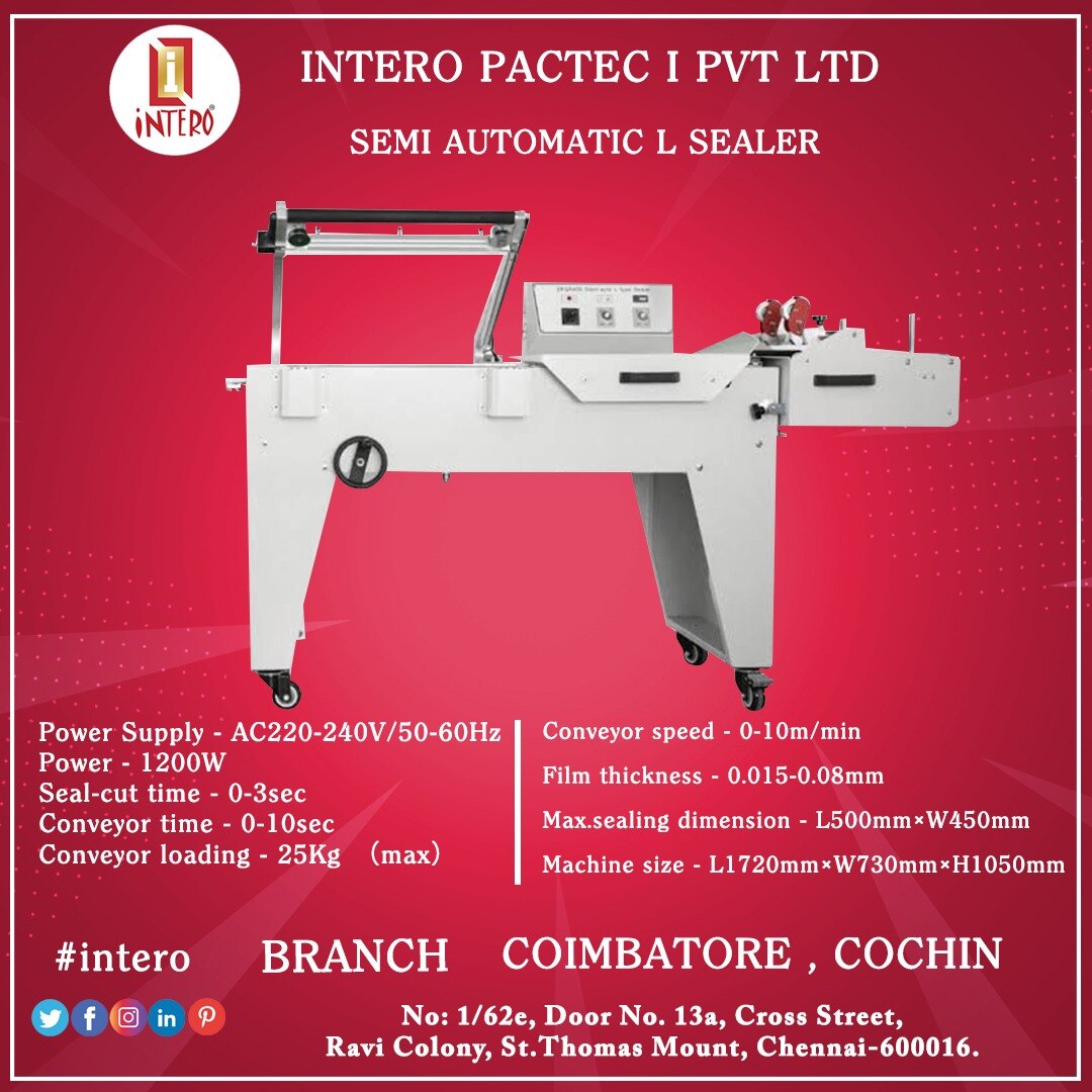 Manual L Sealer Machine In Pollachi
•L-sealer machine is suitable f ..For more info visit...interopackingmachines.com/latest-update/…
