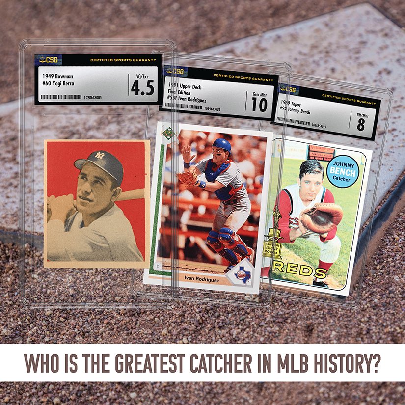 CGCCards's tweet image. Let’s go behind the plate for today’s #PositionalPicks! ⚾ Now that you’ve shared your thoughts on the pitching end of the battery, we want to know who you’re penciling in at backstop. Who is the greatest catcher in @MLB history? 🤔 Leave your pick in the comments.

#CSG