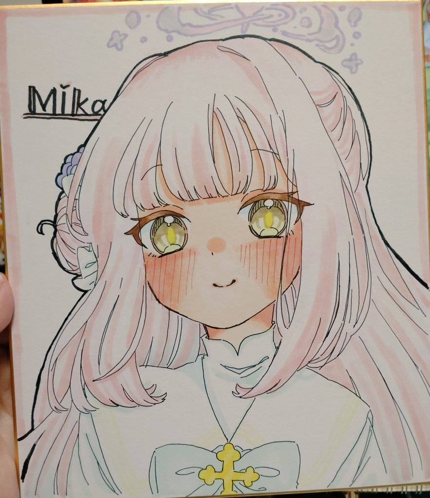 聖園ミカ(ブルアカ) 「コピックたのちい (肌の塗り完全に失敗しちゃった)」|もこた。✏️のイラスト
