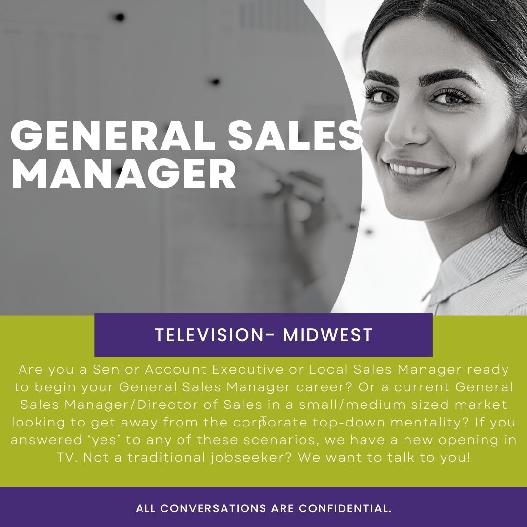 🆕🆕 General Sales Manager – Television – Small Market 🆕🆕
bit.ly/3XQvlHn