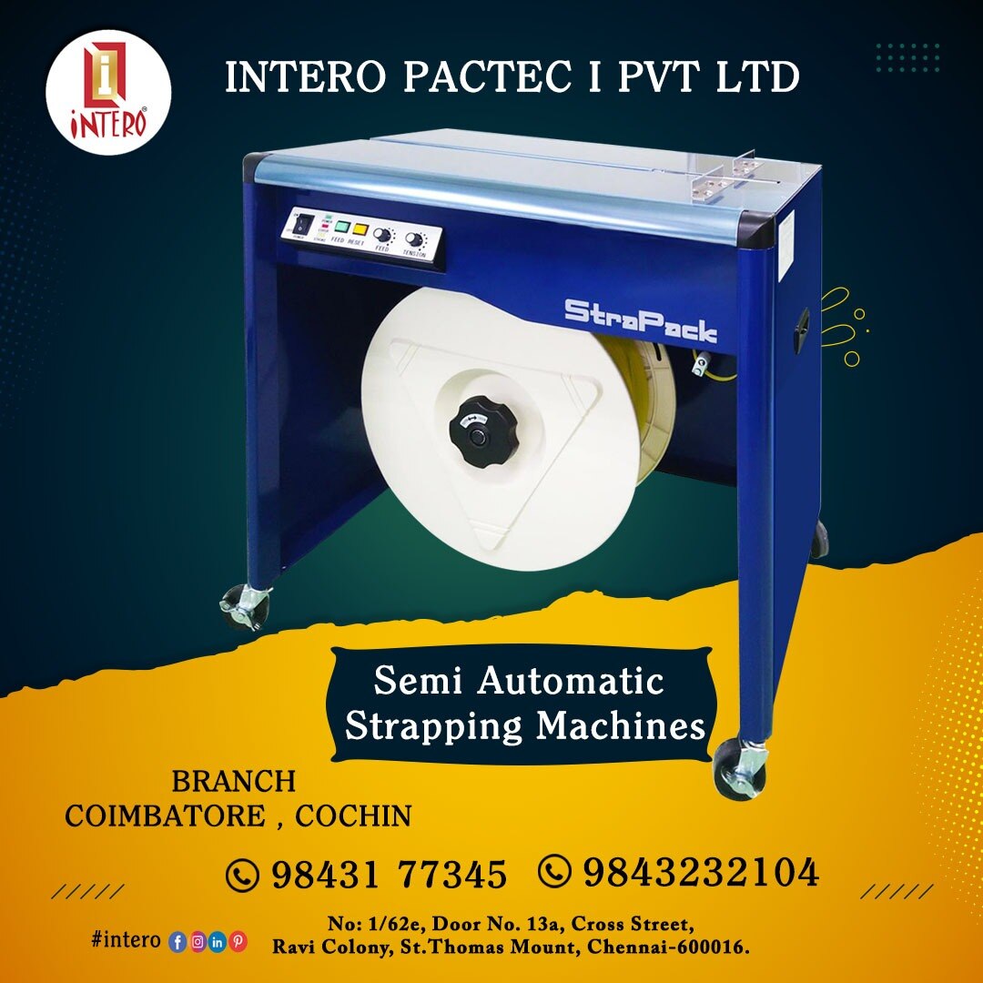 Semi Automatic Strapping Machine 
   Semi Automatic Strapping Machin ..For more info visit...interopackingmachines.com/latest-update/…