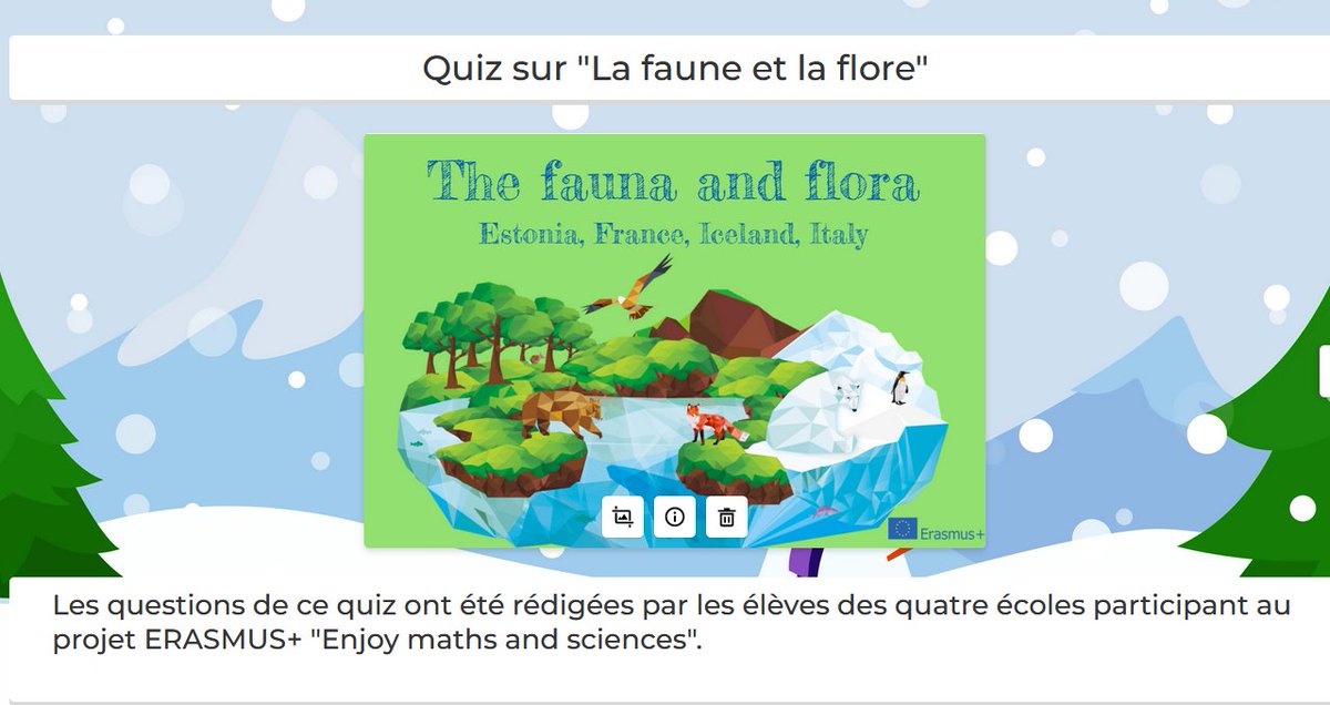 Les élèves 🇮🇸🇪🇪 🇫🇷🇮🇹 ont créé un quiz <a href="/Kahoot/">Kahoot!</a> sur le livre "La faune et la flore" L'avez-vous lu? Saurez-vous répondre?
Jeu: kahoot.it/challenge/0436…

<a href="/eTwinningFrance/">eTwinning France</a>
<a href="/EUErasmusPlus/">Erasmus+</a>