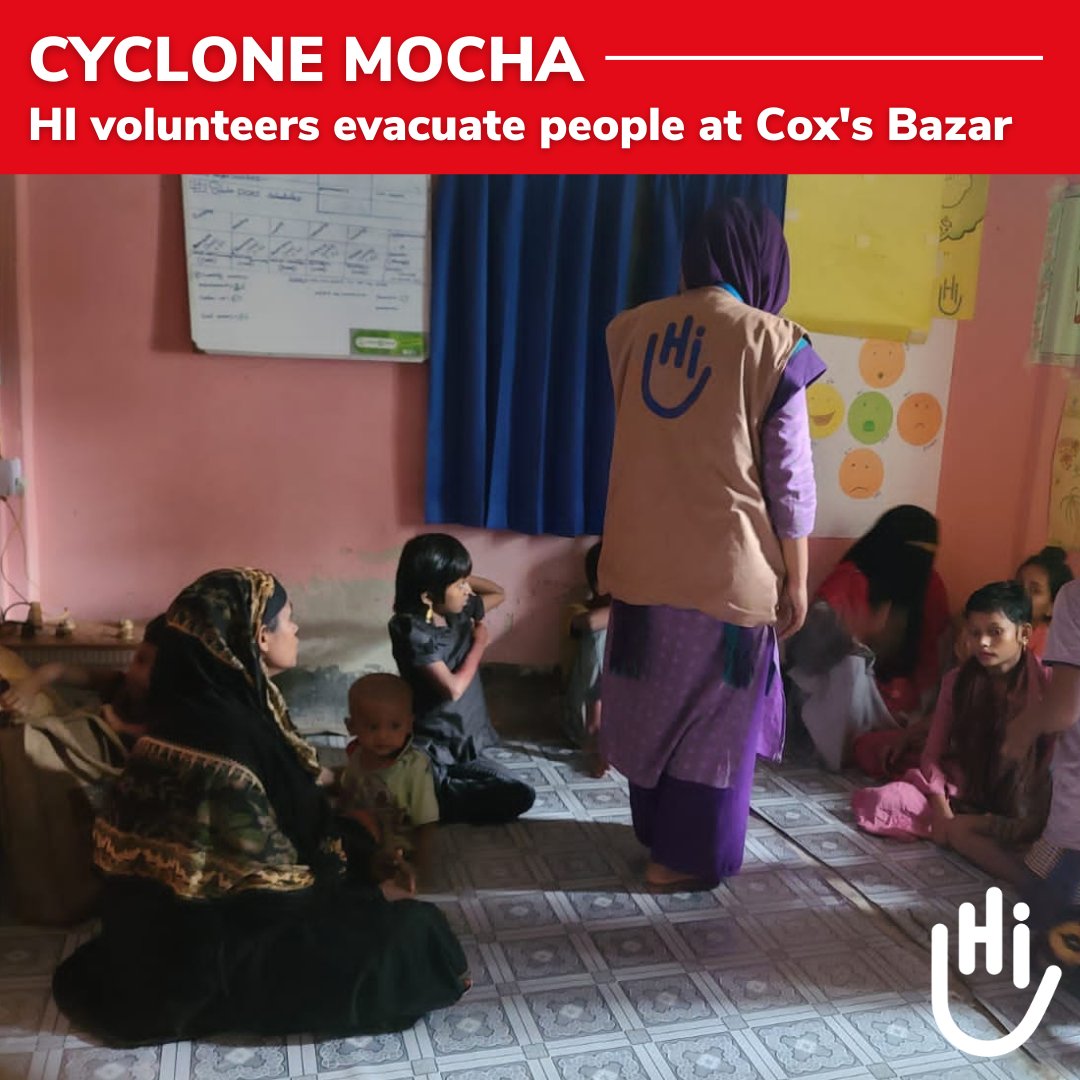 HI_UnitedStates's tweet photo. #CycloneMocha: HI volunteers in #Bangladesh are helping families, children and people with disabilities evacuate to safe shelters as the Category 4 storm nears #CoxsBazar.

Read our latest update: https://t.co/4OdixkDFDj

📷HI https://t.co/TcWK28DMmA