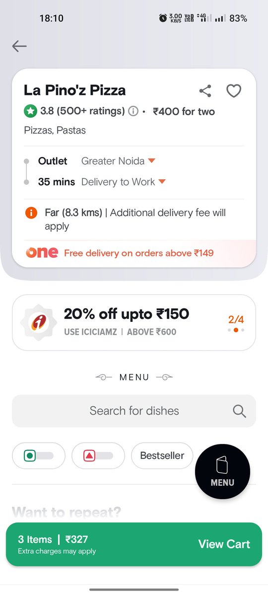 UtkarshVerma181's tweet photo. Just found out that Swiggy charges delivery fees even after subscribing to Swiggy One.Not cool! 
#Swiggy #DeliveryFees #SwiggyOne https://t.co/MxrExXG7Jd