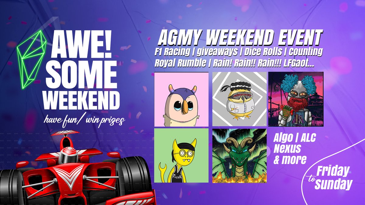 AgmyAlgo's tweet photo. And not to forget...
We also have a few games for everyone to participate in. Check announcement pinned message. Happy Weekend fam...
 #LFGaot... join here https://t.co/9EGsRMbwTi https://t.co/PoCg6hUhSK