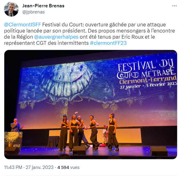 Soutien au @ClermontISFF !

Comme pour le @TNGCDNLyon de Joris Mathieu, ce sont des représailles brutales pour avoir osé critiquer la politique culturelle de Laurent Wauquiez.

Les libertés de création, d'opinion, syndicale sont foulées au pied. Digne d'Orban ! #culture #auvergne