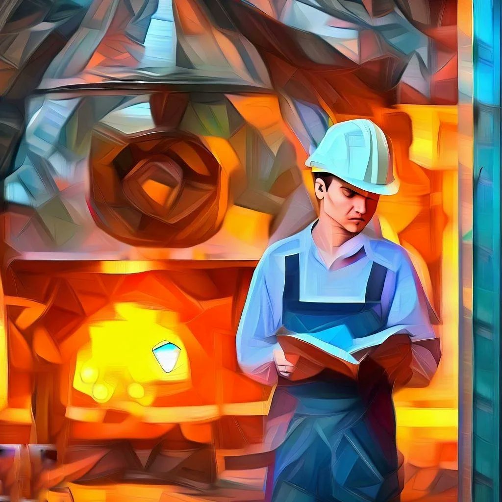 Galería de retratos, realizados con Inteligencia Artificial, que se inspiran en el espíritu de nuestro proyecto de fomento de la lectura en la industria, la construcción y el agro: loslibrosalasfabricas.es.