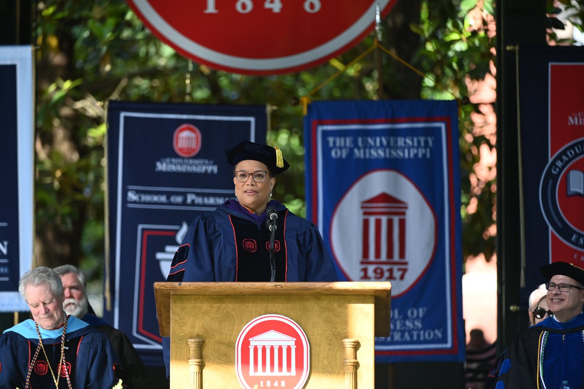 OleMiss's tweet photo. "Trust me when I say that right about now is the moment when time starts speeding up in your life, so I encourage you to look around, take a deep breath, and just be here in this moment before it’s gone." -Commencement speaker, Stephanie Hickman #OleMissGrad23 https://t.co/6pdxKknInZ