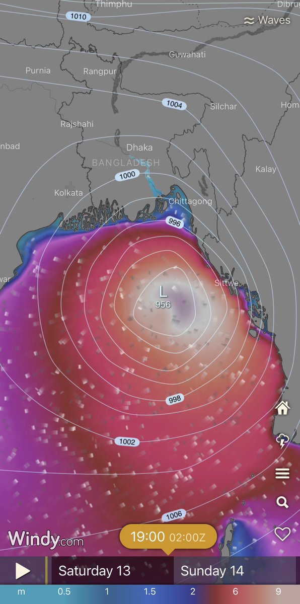 AKMSaifulIslam7's tweet photo. #CycloneMocha updates: Max wind speed up to 220 km/hr, rainfall up to 200 mm and Storm surges up to 4m in Teknaf, Coxbazar and Chittagong region. (Source: ECMWF, GFS, BMD, IMD). https://t.co/zqkxfAbjgC