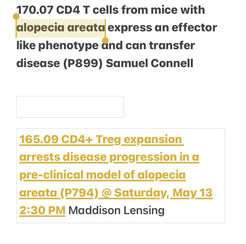 Ashu_Mangalam's tweet photo. If you want to know the role of immune system in pathobiology AA (alopecia areata and not alcohol anonymous), go to poster P794 @LensingMaddi and P899 Samuel connell from @JabbariLab 
#AAI2023 @ImmunologyAAI @UIImmunology https://t.co/TznPV4wPN6