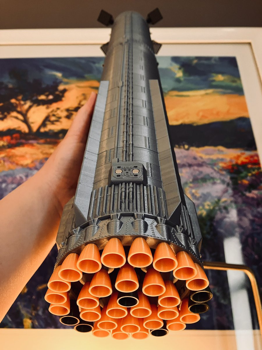 I made a 3D printed SpaceX’s Booster B7 - special edition 😎🚀🚀🚀

Interested? Visit: morethan3d.com/product/space-… 

😊🙏

<a href="/Morethan3dLtd/">MORETHAN3D LTD</a> 
#SpaceX
#Starship
#3Dprinting