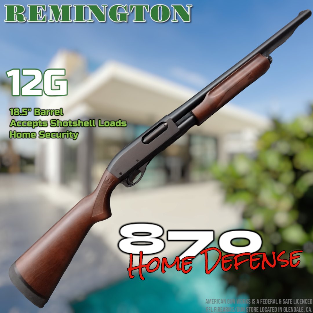 We have many home defense tools Available! We close at 4pm today!
American Gun Works is a Federal & Sate Licenced FFL Firearms/Gun Store located in Glendale, CA.
#remington #remington870 #shotgun #12g #2a #nra #pewpew #usveterans #homedefense #boomstick