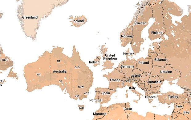 For anyone being confused about why Australia is competing. This is the current map of Europe #Eurovision