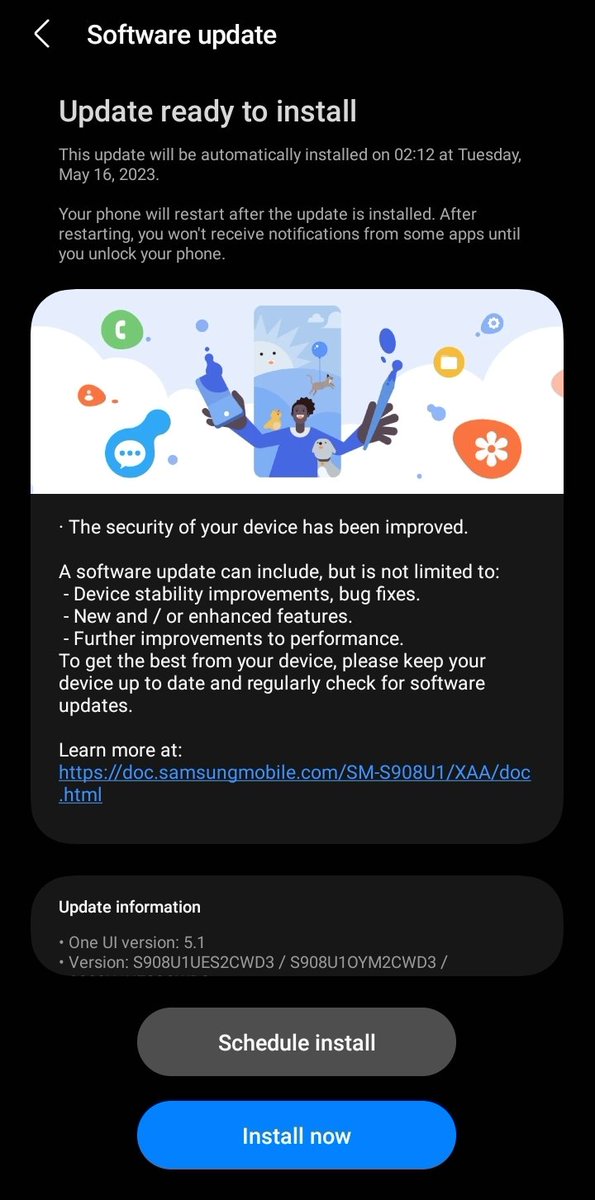 jacobdrj's tweet image. Just got the May patch for the #Note22...
I&apos;m impressed...
#SamsungGalaxyS22Ultra
#techtwitter
#cybersecurity
#s22ultra
#dotdotdot
#Samsung
