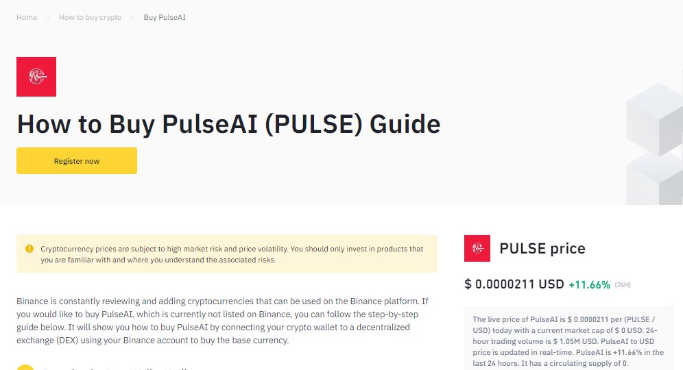 pulseaiapp's tweet photo. Learn How to Buy Pulse AI on Binance Today! 🚀

Exciting news from Pulse AI! We are delighted to announce a comprehensive article that guides you through the process of purchasing Pulse AI tokens on Binance, one of the world's leading cryptocurrency exchanges. This article is designed to empower you, our valued community, with the knowledge and tools needed to invest in the transformative potential of Pulse AI.

https://t.co/kzA3ChT1nx
