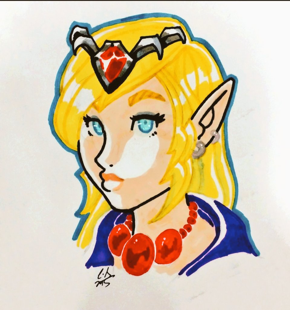 ゼルダ姫 「Zelda  A Zelda I drew at a show from 201」|ZombieErnieのイラスト