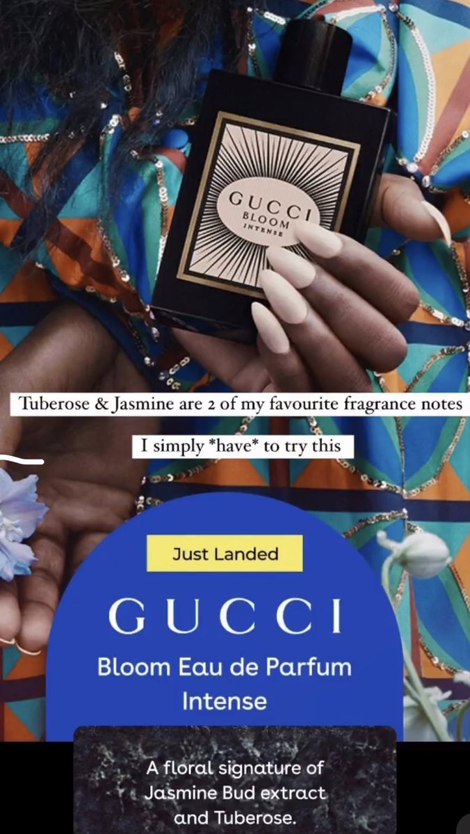 @Charlton_M Hear me out… Gucci Bloom Intense just launched at @arcstore_sa 
It has 2 of my favourite bites - Jasmine and Tuberose.
I’m keen to give this a try hle 😅✨
