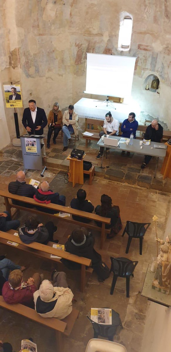 Republicansuni's tweet photo. Primer acte de campanya a Marenyà. Avui , primer acte presentació del   programa electoral de Republicans Units, en un escenari inigualable: L’església romànica de Marenyà. 
Gràcies veïns i veïnes de Marenyà !!! https://t.co/EpzmhLkKUI