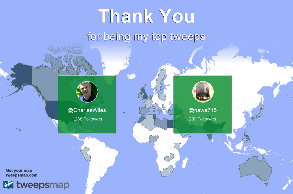 Special thanks to my top new tweeps this week <a href="/CharlesWiles/">Charles Wiles</a>, <a href="/nawa715/">nawal</a>