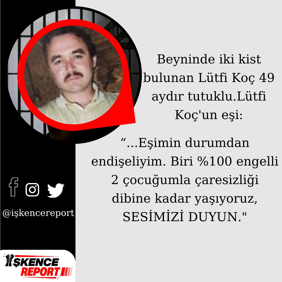 Lütfi Koç ağır hasta ve Lütfi Koç gibi ağır hastaları görmemekte ısrar ederek suç işliyor hak ihlalinde bulunuyorsunuz. 
<a href="/ADLITIPKURUMU/">Adli Tıp Kurumu</a>
<a href="/ctekurumsal/">Ceza ve Tevkifevleri Genel Müdürlüğü</a> <a href="/adalet_bakanlik/">T.C. Adalet Bakanlığı</a>
AğırHasta TutukluKalmasın
