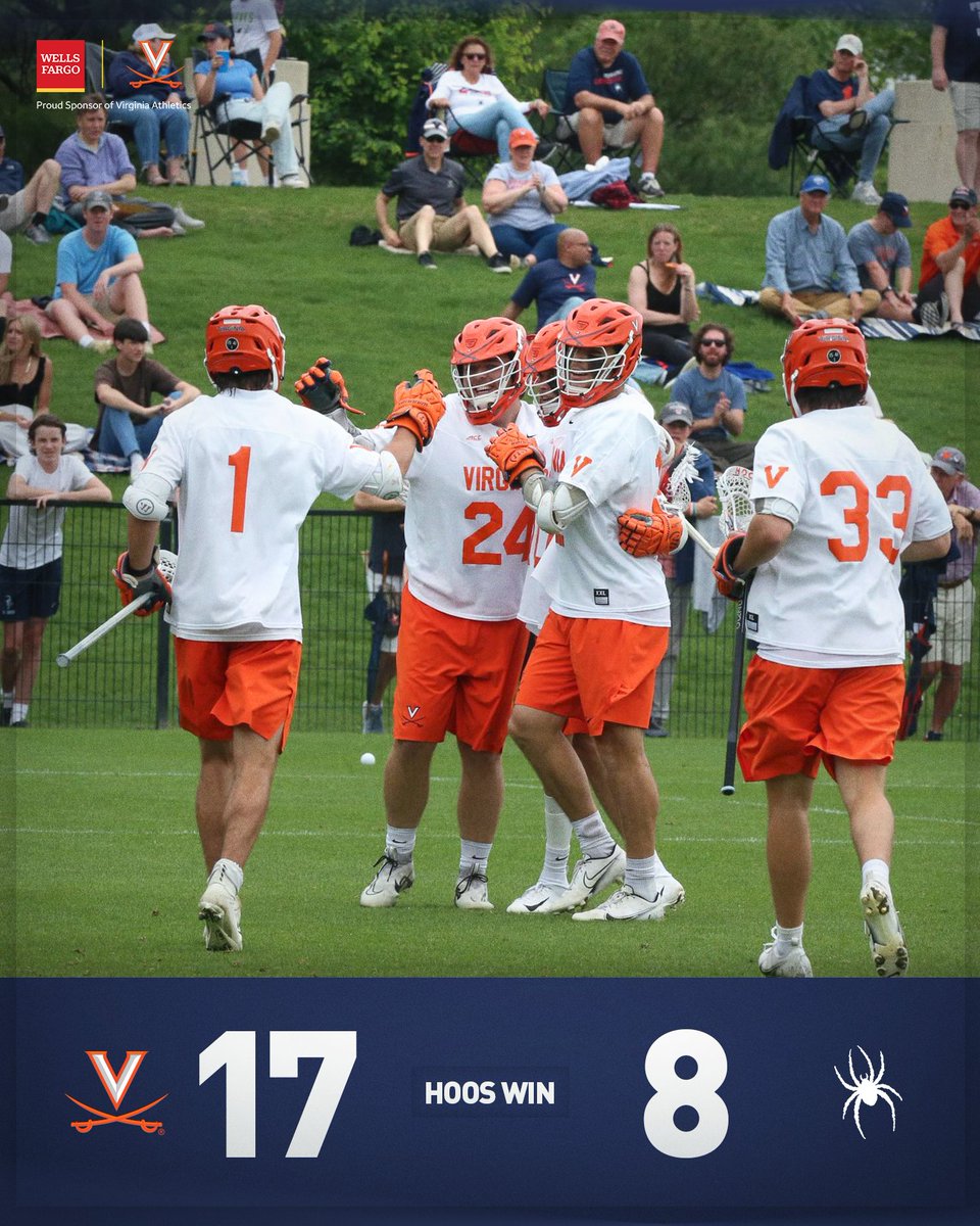Virginia Men's Lacrosse on Twitter "𝐇𝐨𝐨𝐬 𝐰𝐢𝐧! 🔶⚔️🔷GoHoos Presented by WellsFargo"