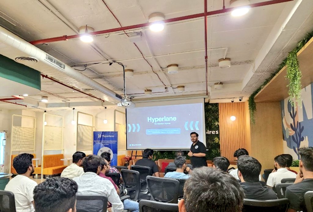 sivramshastri's tweet photo. Successfully hosted the #Hyderabad Edition of #Hypermeet by @HyperlaneIndia ⏩
Participants enjoyed learning about the @Hyperlane_xyz architecture and the interchain mechanism 🔥
We appreciate the @MoveBuilders team for joining us at the event 🤝
@HyderabadDAO @EdamCommunity https://t.co/AKRryu75yb