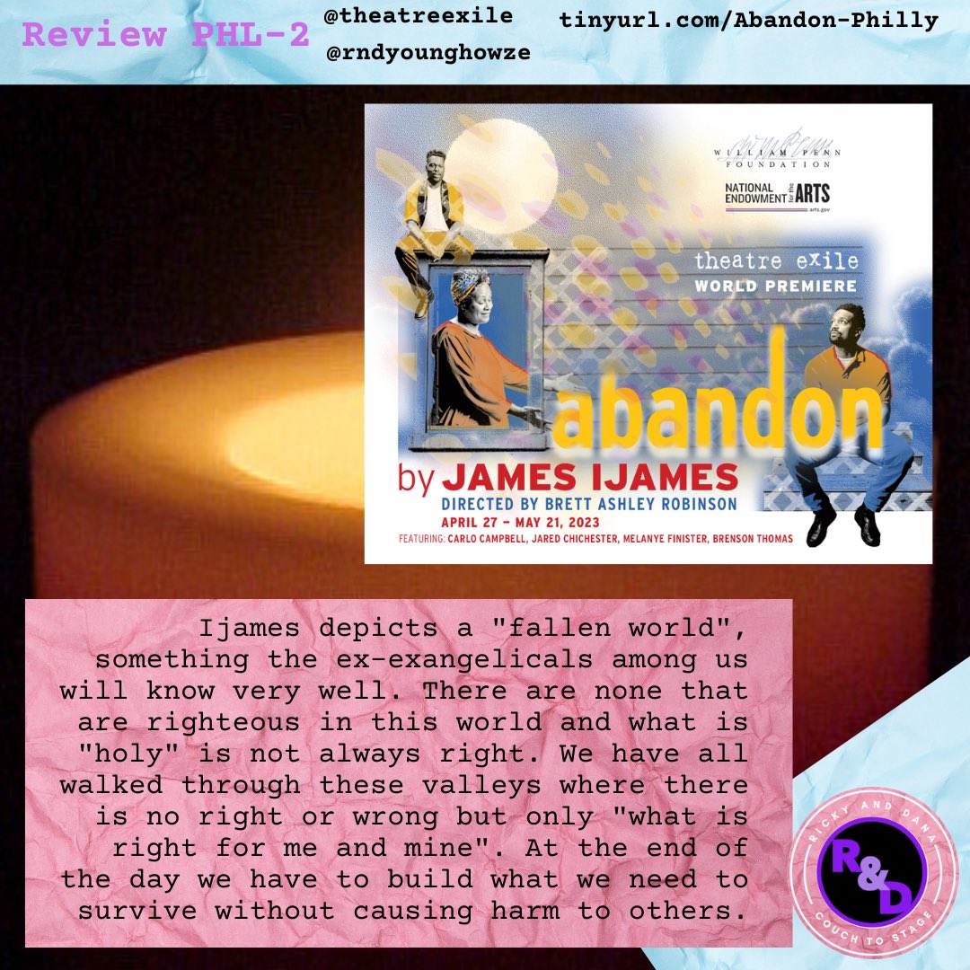 rndyounghowze's tweet image. We loved seeing Abandon by James Ijames @TheatreExile. Read our review and let us know what you think. #phillytheatre  🧵