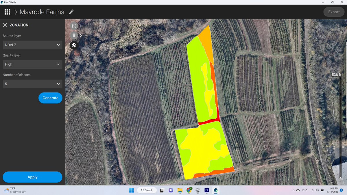 AgriPV10's tweet image. multiespectrales que fueron procesadas usando @pix4d #Pix4DFields . Pero y bueno, qué aplicación tiene esto en el campo? Una vez que sabemos la salud del cultivo y entendemos en qué fase se encuentra, podemos generar mapas de prescripción para entonces hacer la aplicación de...