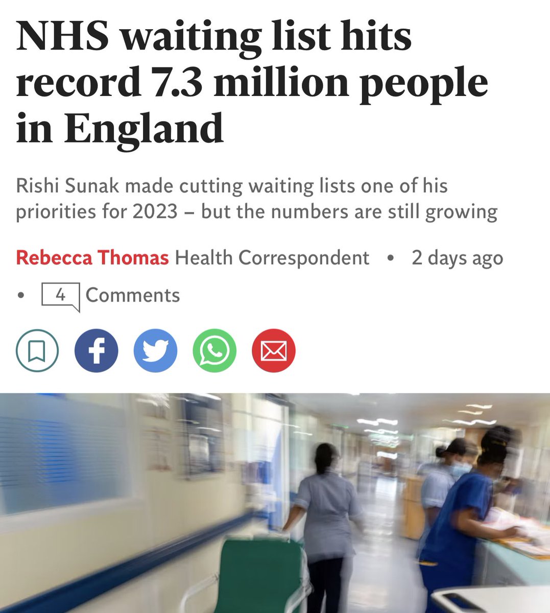 Dear @Conservatives, 13 years ago you inherited the #1 ranked healthcare system on the planet and look what you've done. We now have the longest GP, A&E, outpatient, and cancer waiting times in NHS history. 7.3m people long. You don't deserve power. You deserve prison. #SOSNHS