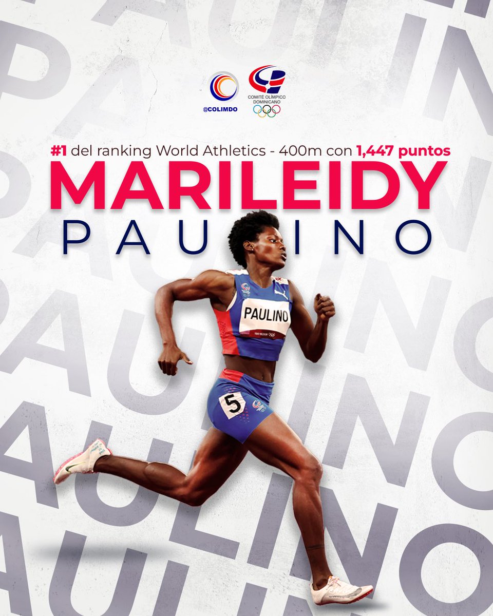 COLIMDO's tweet photo. 👸🏽 Saluden a la nueva Número 1 del ranking de la @WorldAthletics en los 400m femeninos.

Se trata de la Reina de las Pistas de República Dominicana: Marileidy Paulino.

Su triunfo en la Liga Diamante 2023 en #DohaDL, la posiciona en la cima, actualizado el 9 de mayo.

#colimdo https://t.co/iqiM11umPL