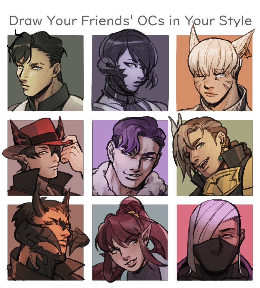 E1GNA_'s tweet photo. Very overdue but I finished the oc meme from a couple weeks back!! Ty to everyone who offered their kids ☺️ https://t.co/9NThsYFx6A
