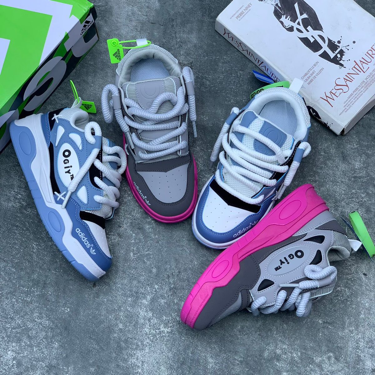 Olasfashionfeet's tweet photo. NEW 2023 GYI x ADIDAS tm SNEAKERS 
HOT SALE                                      
                
Size 40-45
Price N38,000

Girlfriend Hakimi golden glove terry g saint obi rest in peace star boy  state of emergency UYO FIRST DAUGHTER seun kuti mudryk taiwo awoniyi isreal hilda https://t.co/OIs091dRYD