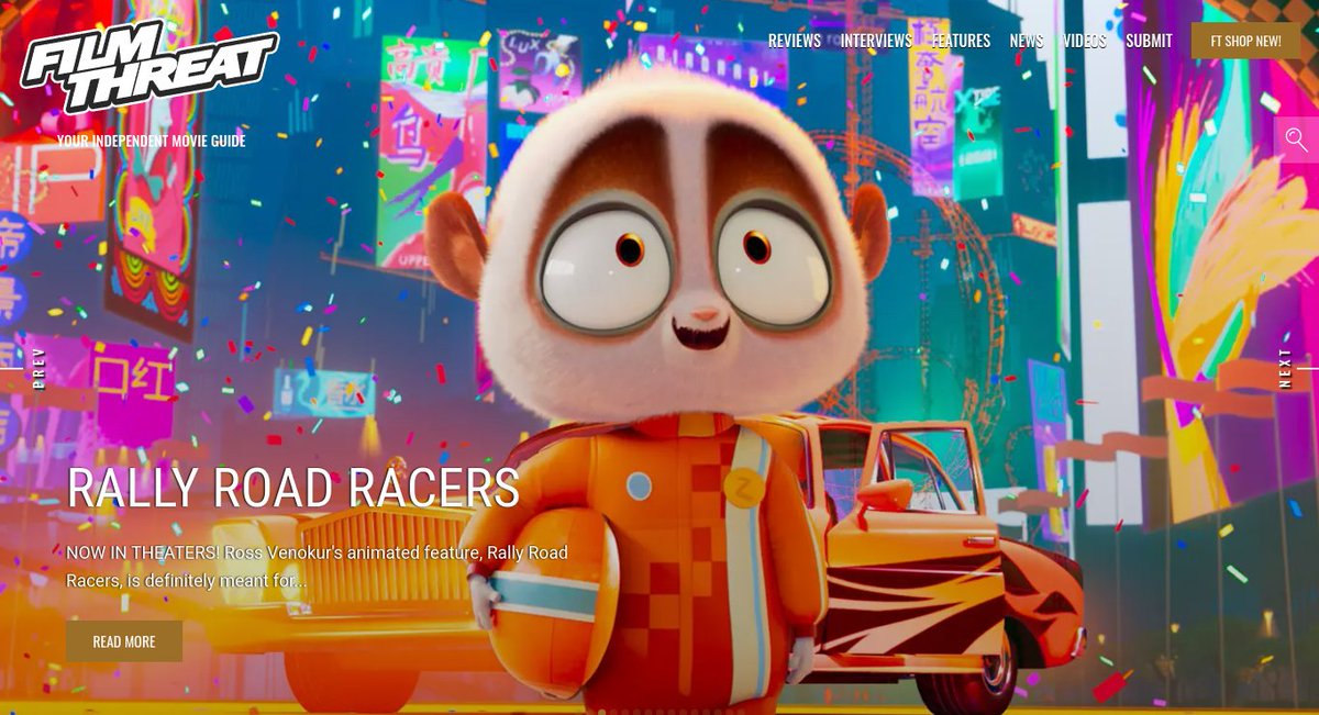 FilmThreat's tweet image. “…Zhi bets Vainglorious that if he beats him in the upcoming four-day Silk Road Rally, Granny can keep her home…” Alan Ng heads to the tracks to cheer on Rally Road Racers; now in theaters.
filmthreat.com/reviews/rally-… #SupportIndieFilm #RallyRoadRacers #Animation