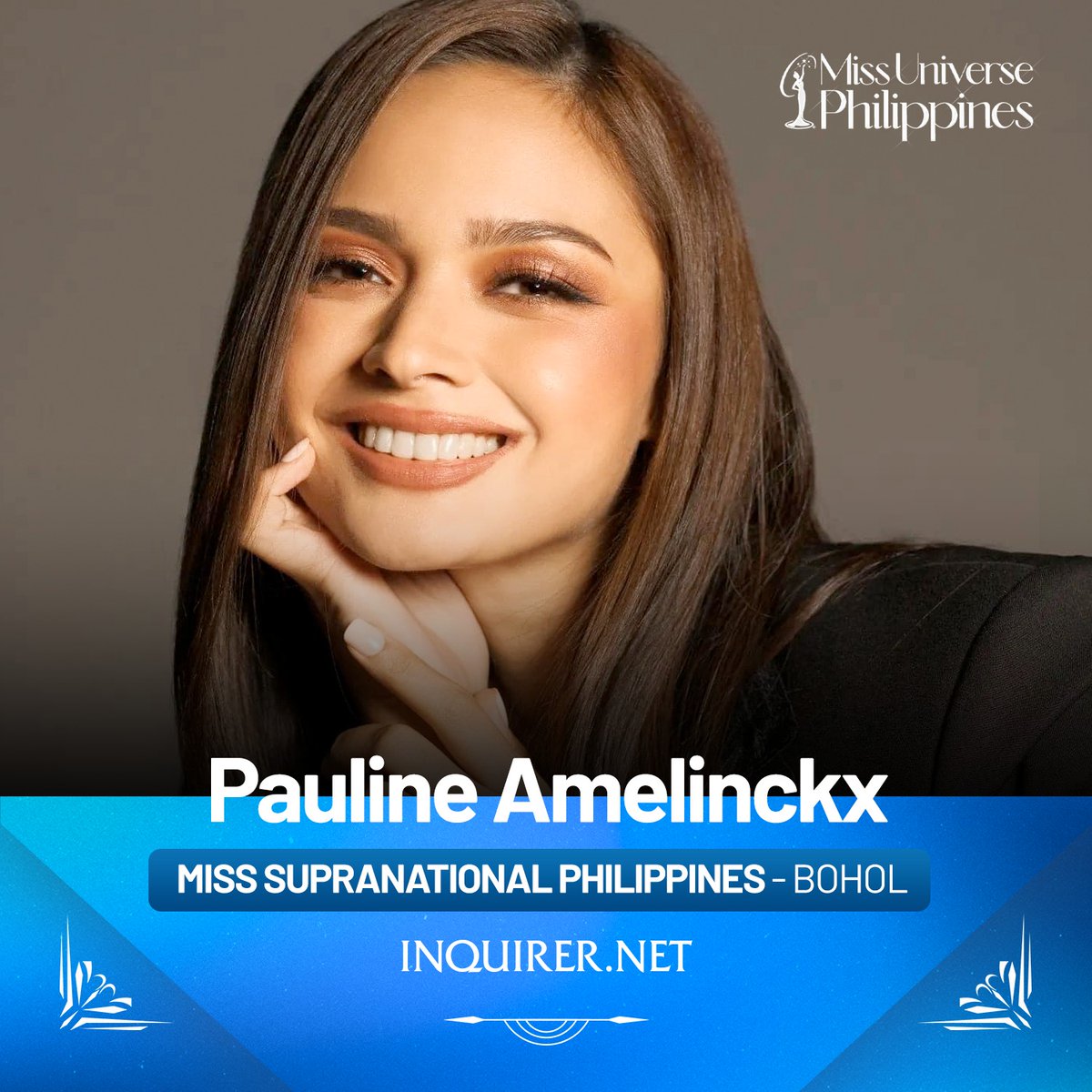 inquirerdotnet's tweet photo. SLAY, QUEEN! 💅

Bohol's Pauline Amelinckx is proclaimed as the Miss Supranational Philippines following the coronation night of the #MissUniversePhilippines2023. https://t.co/FWpPtHxSB3