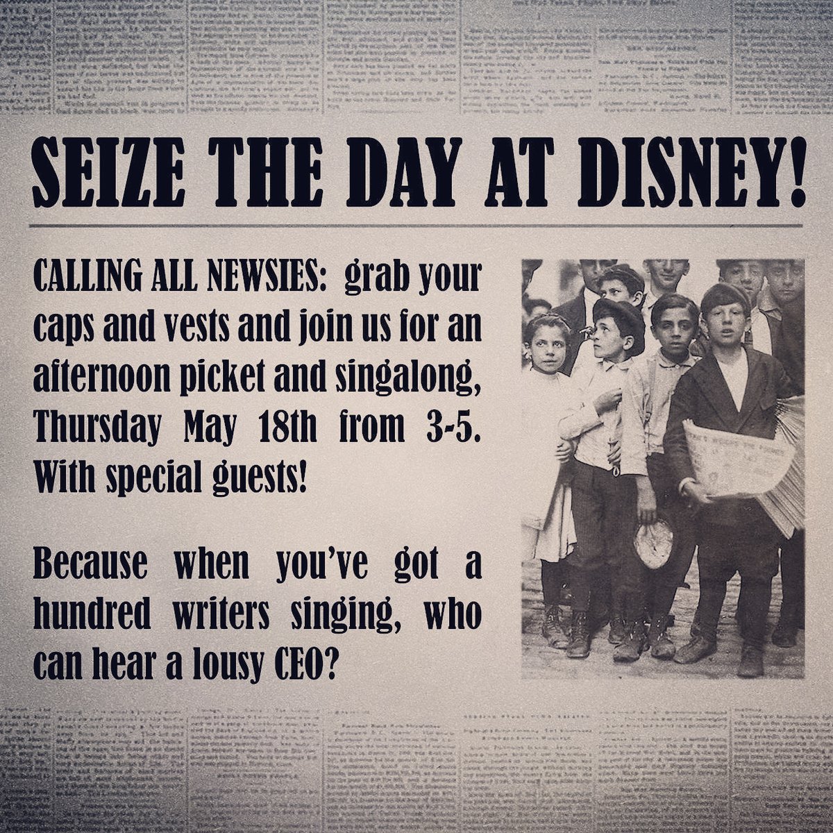 AIMenken's tweet photo. WGA - Seize the Day, from NYC to LA (not to mention Santa Fe) and The World Will Know! https://t.co/SKdPxkNlWh