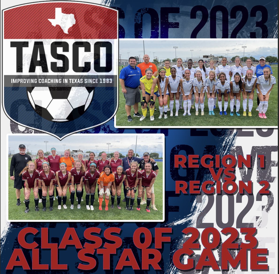 It's been a great game so far between Region 1 and Region 2 All Star girls! Thanks for coming to the game to play and thanks to the families, friends, and coaches for coming out to watch them! #TASCO #TASCOALLSTAR #TXHSSoc #TXHSSoccer