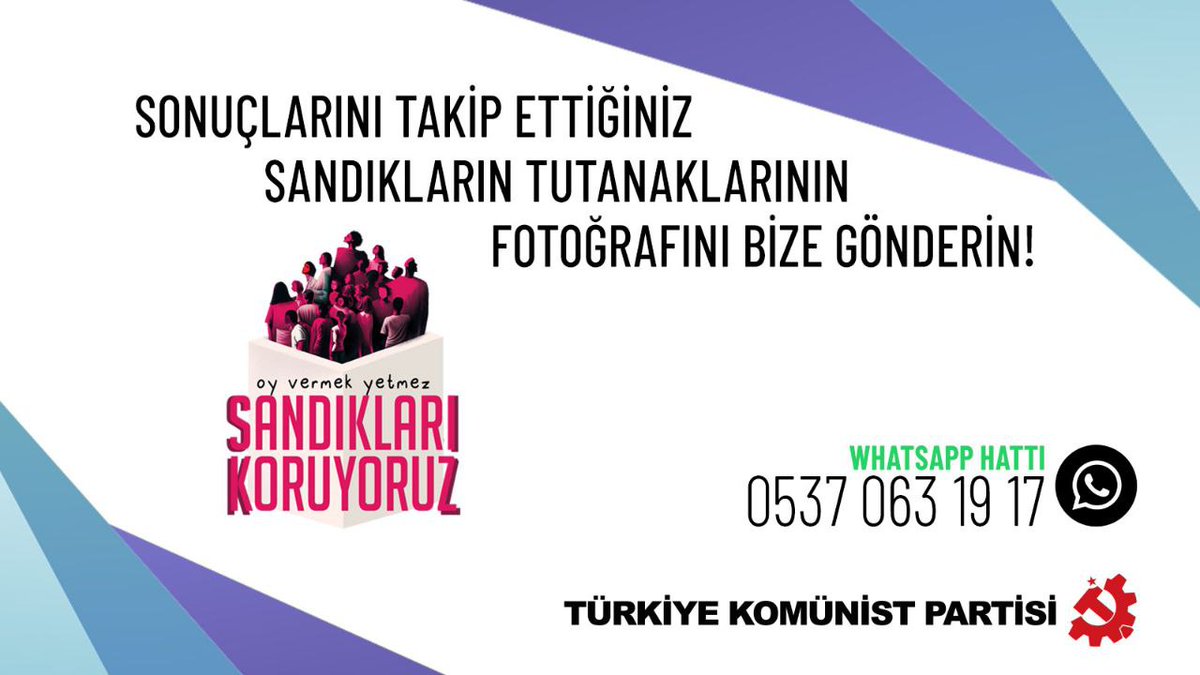 Kayıt yaptırmış herkese ulaştık, aranmamış olan varsa bize mesaj yoluyla ulaşabilir.

Sonuçlarını takip ettiğiniz sandıkların tutanaklarının fotoğrafını bize gönderin!