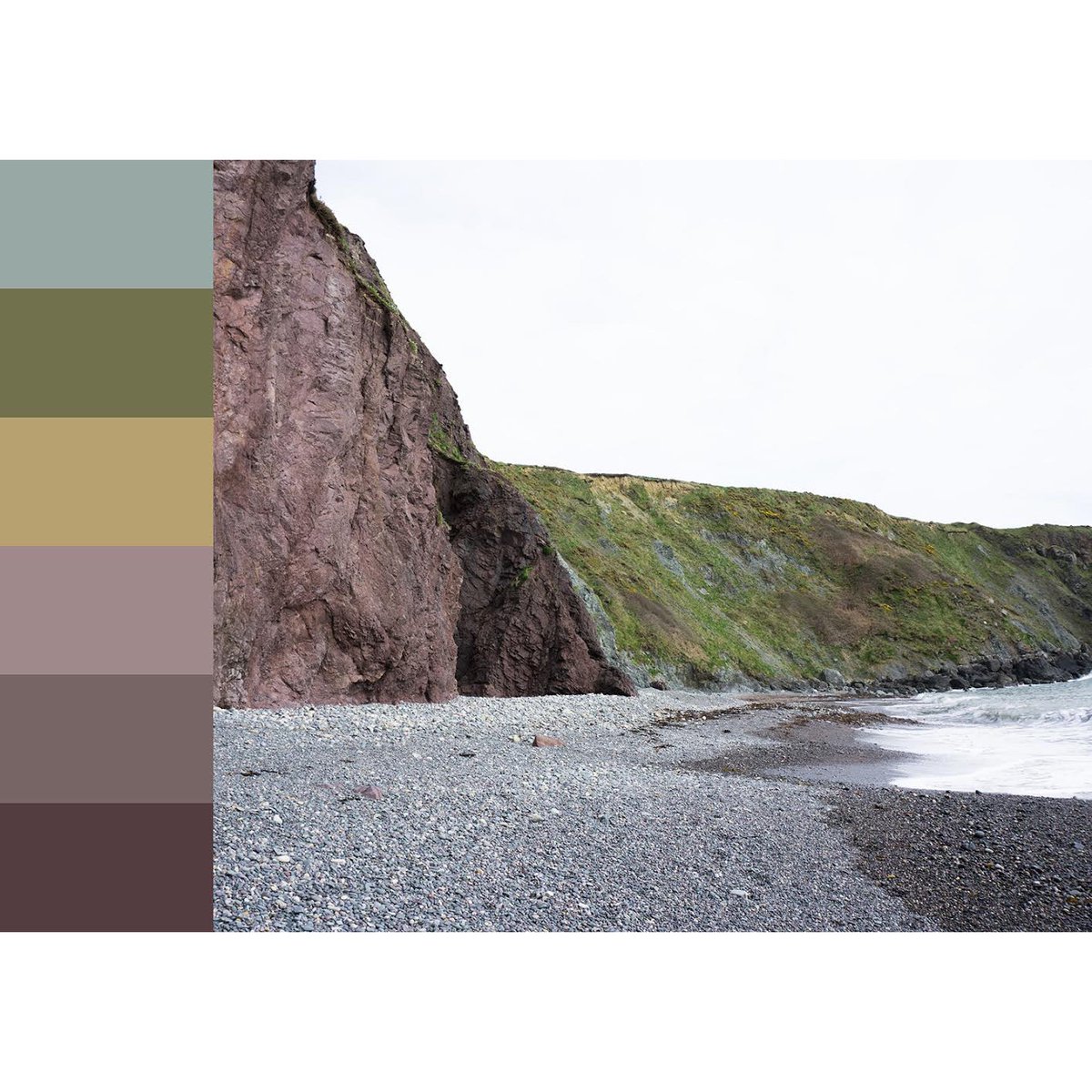 High cliffs of red sandstone stand in contrast with greenish gray volcanic rock reflecting a time gap of about 80 million years on Waterford’s Copper Coast. 
#paletteforwaterford #paletteforireland @WaterfordArt <a href="/creativewat/">Creative Waterford</a>