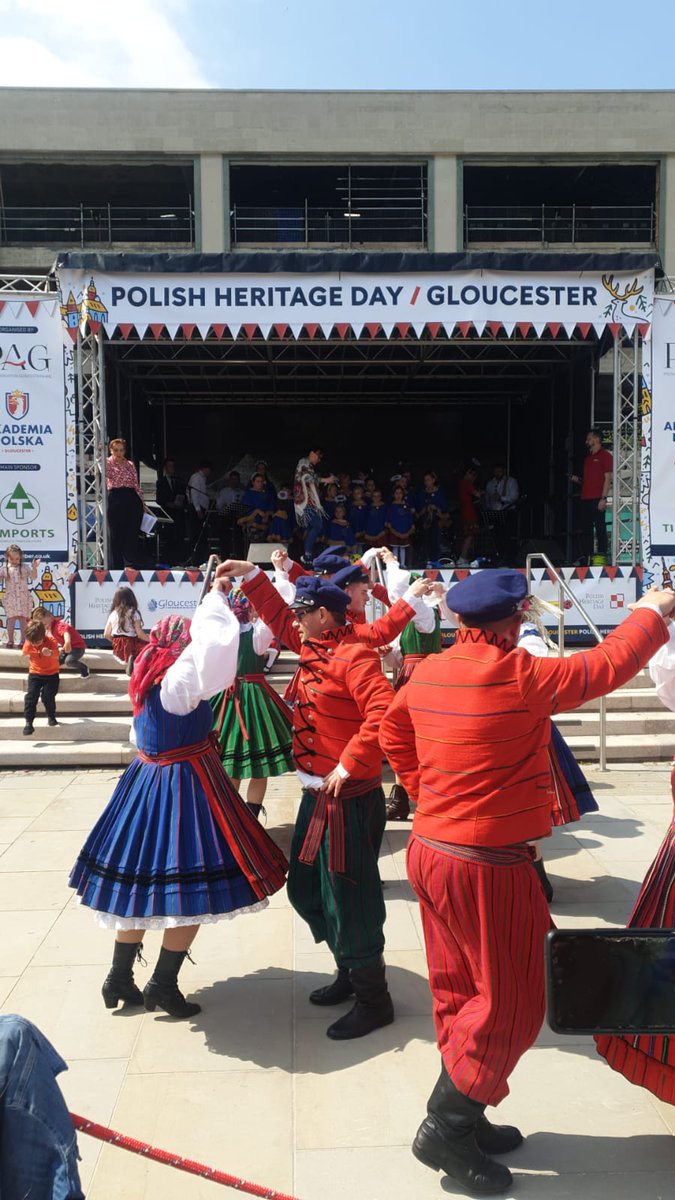 PolishEmbassyUK's tweet photo. .@PLHeritageDay in Gloucester. Traditional dances, folk art, historical exhibits, incl. #Enigma-related &amp; a @LegacyLaguna stand, music performances, @akademiaglos, a fashion show, martial arts, and more. Consul Tomasz Balcerowski among those attending. #PLHeritageDays #PolesinUK https://t.co/6lwH9MwGz9